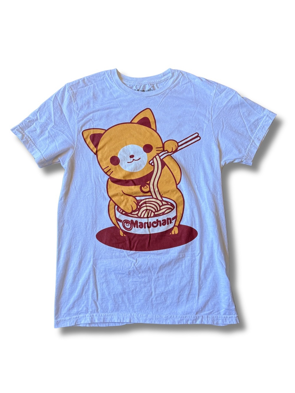 Maruchan Cat Graphic Short Sleeve Tee - White/Yellow